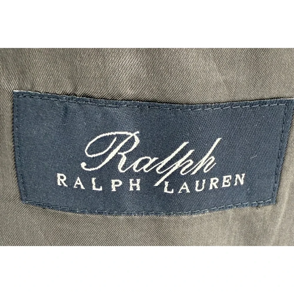 Ralph Lauren Suit Mens 43L Charcoal Gray Pinstripe 100% Wool Pants 46x30
